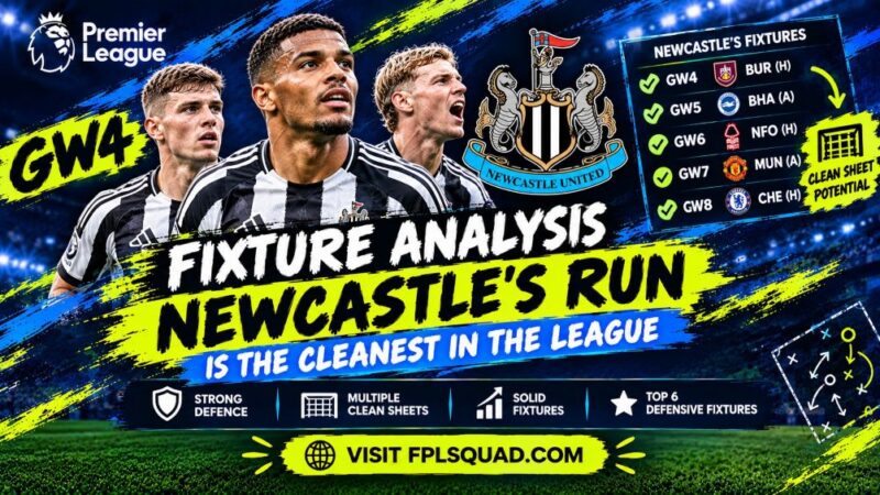 GW4 Fixture Analysis: Newcastle’s Run Is the Cleanest in the League