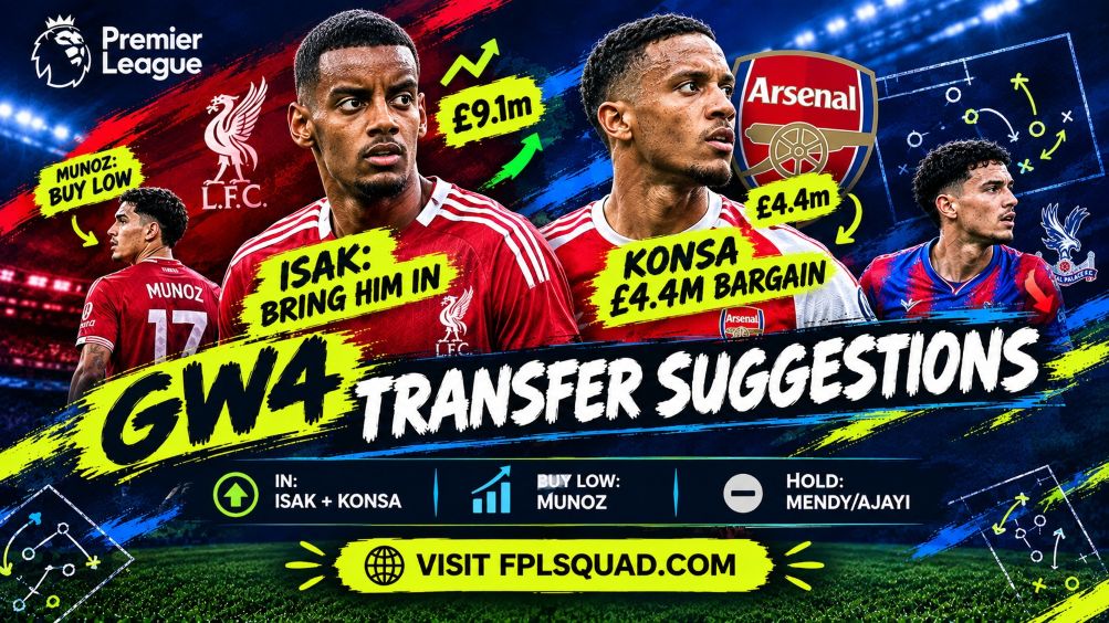 GW4 Transfer Suggestions: Isak’s Case Is Made, Konsa Is Criminally Cheap