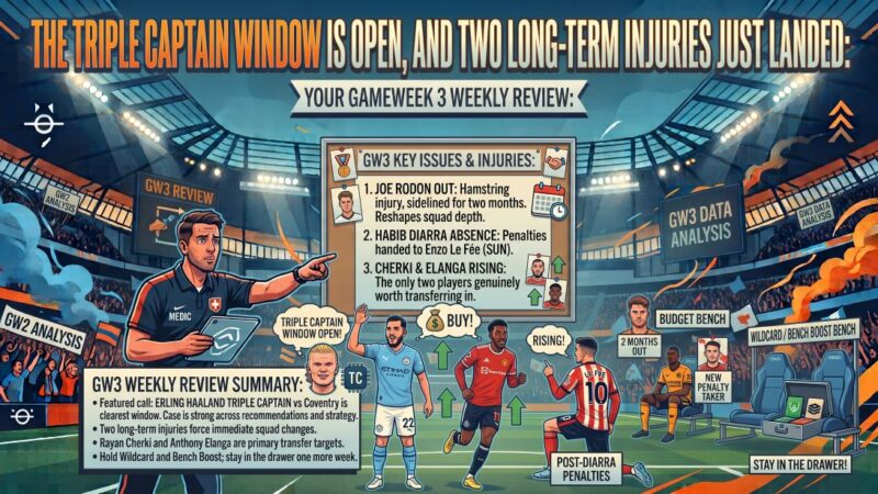 The Triple Captain Window Is Open, and Two Long-Term Injuries Just Landed: Your Gameweek 3 Weekly Review