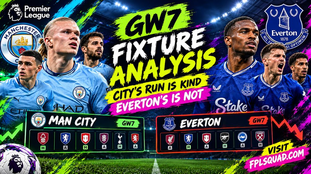 GW7 Fixture Analysis: City’s Run Is Kind, Everton’s Is Not